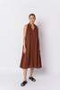 World of Crow Toasted brown midi dress - Toasted Brown - Thumbnail 1