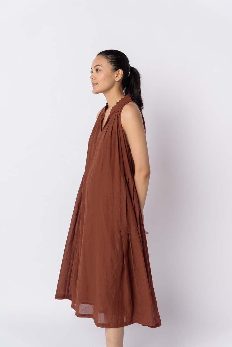 World of Crow Toasted brown midi dress - Toasted Brown