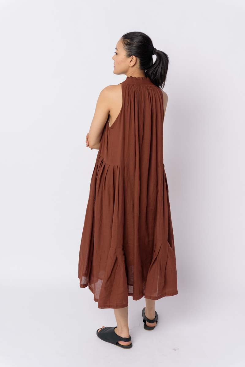 World of Crow Toasted brown midi dress - Toasted Brown