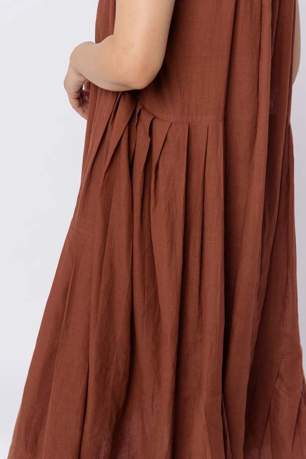 World of Crow Toasted brown midi dress - Toasted Brown