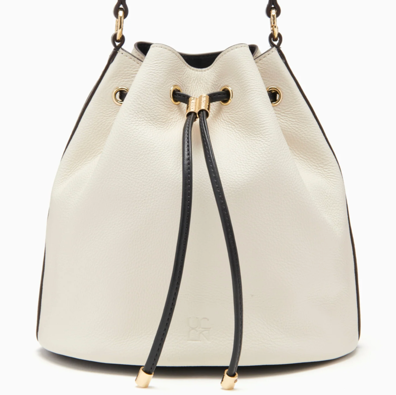 【ULLA JOHNSON】Willow leather-trimmed bucket bag バック Willow Small Drawstring Bucket Bag | Ulla Johnson | Ulla