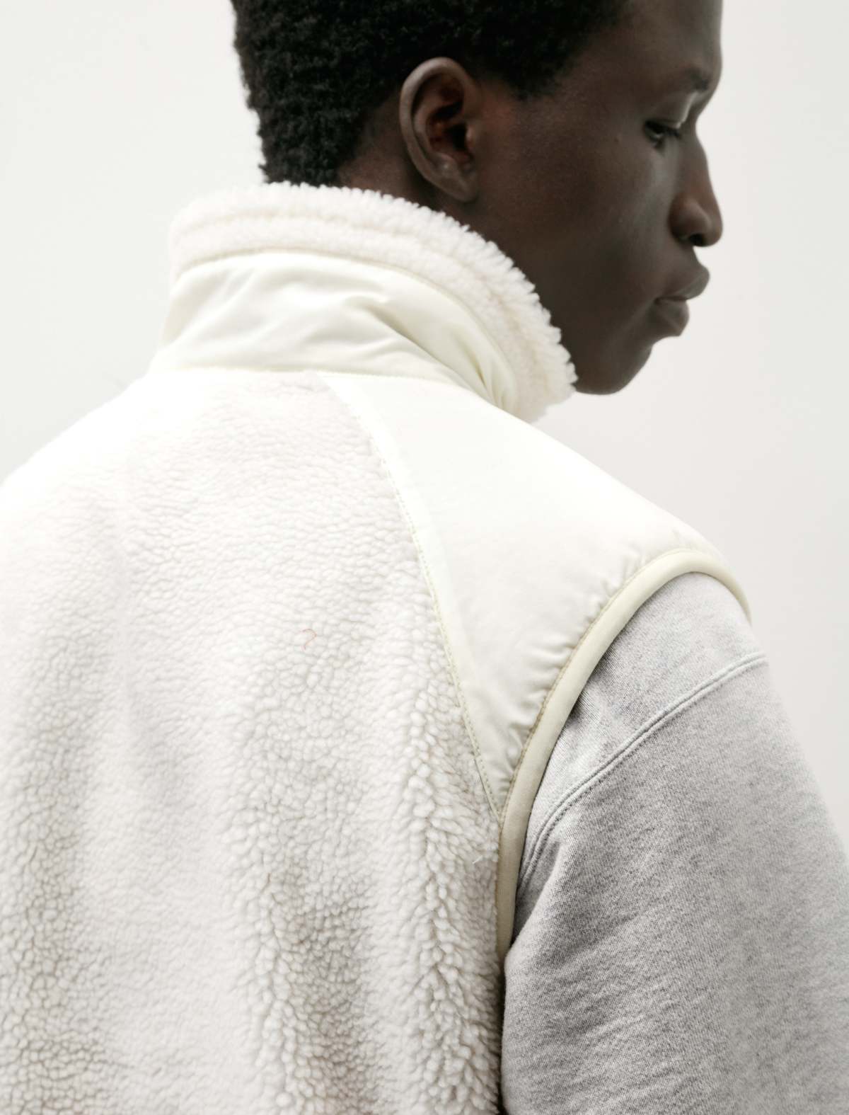 トップス CFT. boa hood short vest/ecru Solid Zip Up Puffer Vest – Gusset America