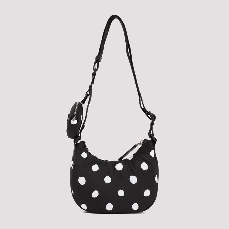 Marni POLKA DOT PUFF HOBO SMALL BAG - BLACK | Garmentory