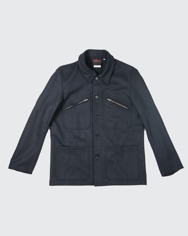 Vetra Melton Wool Zip-Pocket Chore Coat 