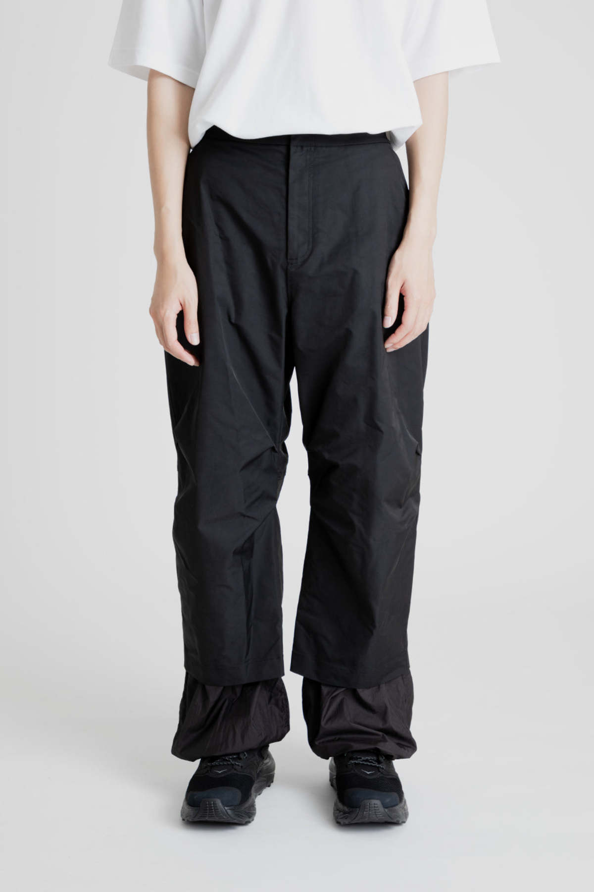 パンツ amomento | DRAWSTRING LAYERED PANTS AMOMENTO-Black-Drawstring-