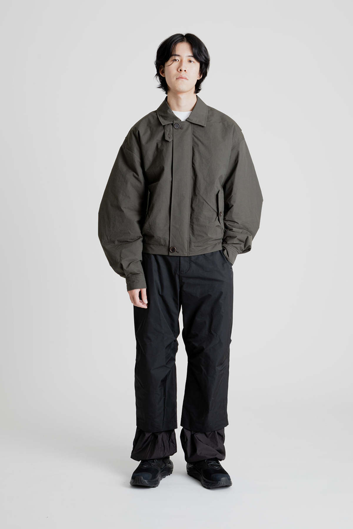 パンツ amomento | DRAWSTRING LAYERED PANTS AMOMENTO Black Drawstring Layered Banding Pants - Black
