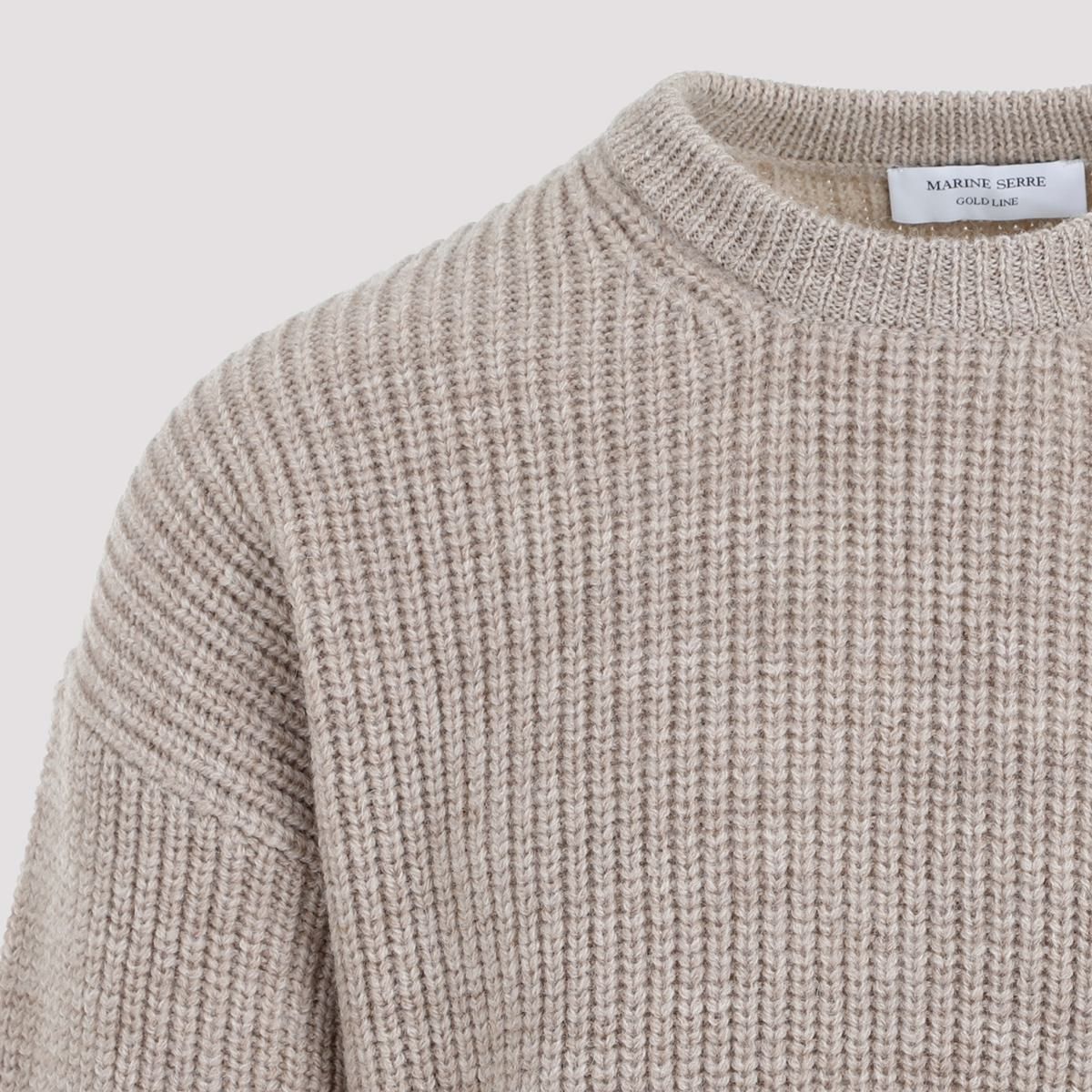 MARINE SERRE WOOL AND FLUFFY KNIT CREWNECK PULLOVER SWEATER