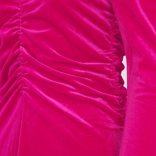 ganni pink velvet dress Ganni Ruched Velvet Mini Dress In Pink - 30% Off