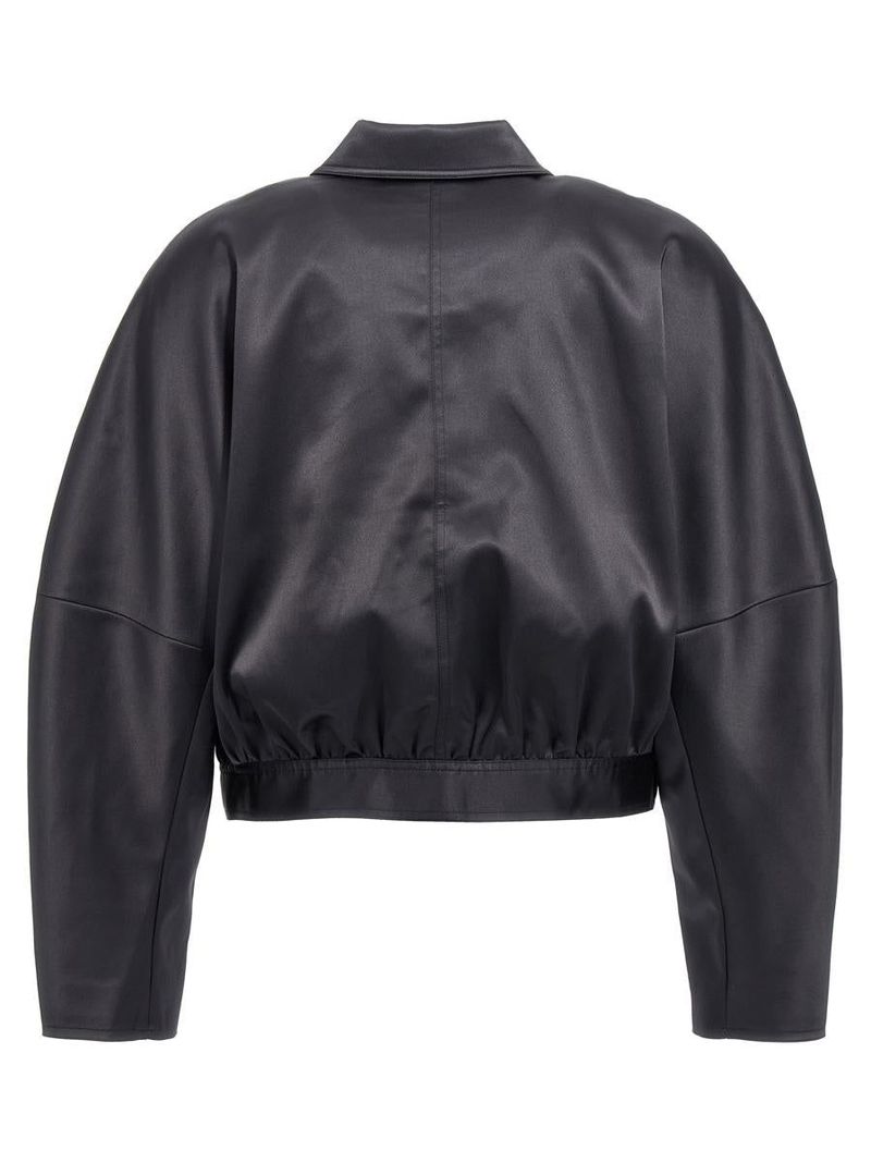 ジャケット Satin Bomber Jacket Foiled Cotton Bomber Jacket – La Garçonne