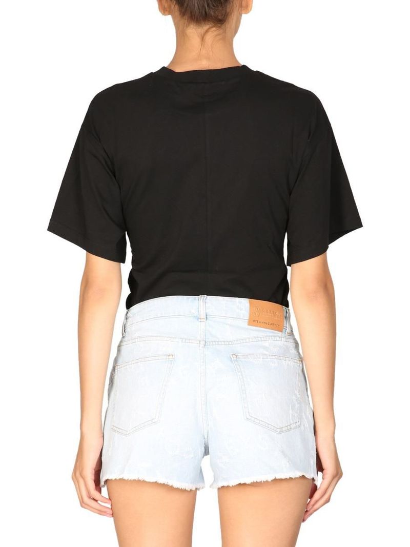 Tシャツ・カットソー STELLA MCCARTNEY COTTON JERSEY TWISTED T-SHIRT STELLA MCCARTNEY TWISTED T-SHIRT - Black | Garmentory