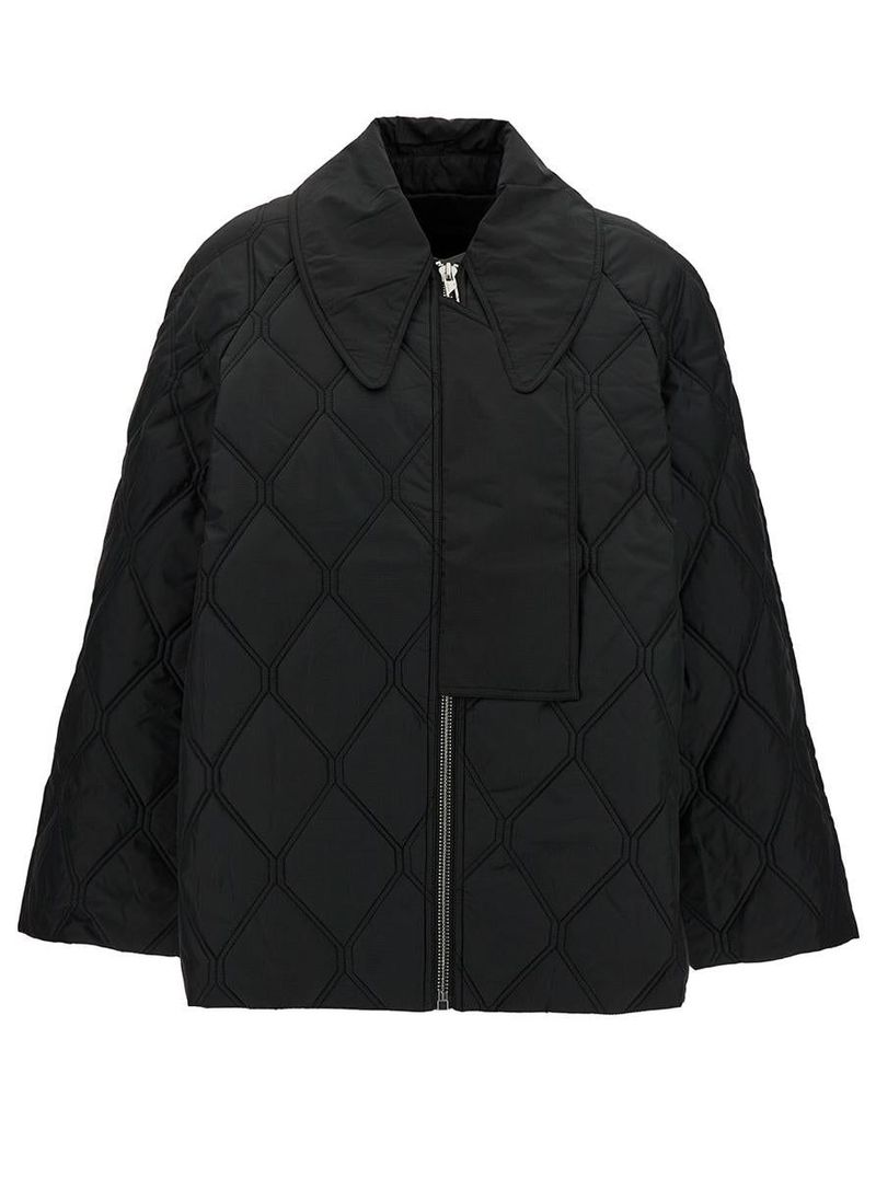 Ganni Ripstop Quilt Jacket Black Garmentory
