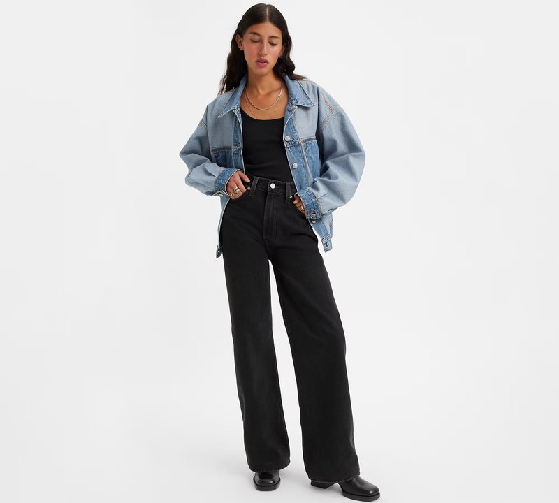Levi's Ribcage Ribcage Wide Leg Rosie Posie - Black Levi's Ribcage Ribcage Wide Leg Rosie Posie - Black