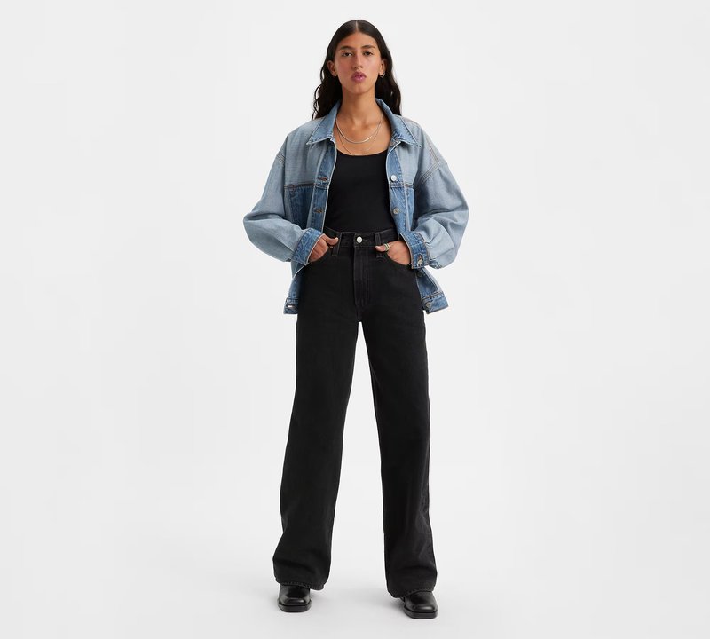 Levi's Ribcage Ribcage Wide Leg Rosie Posie - Black Levi's Ribcage Ribcage Wide Leg Rosie Posie - Black