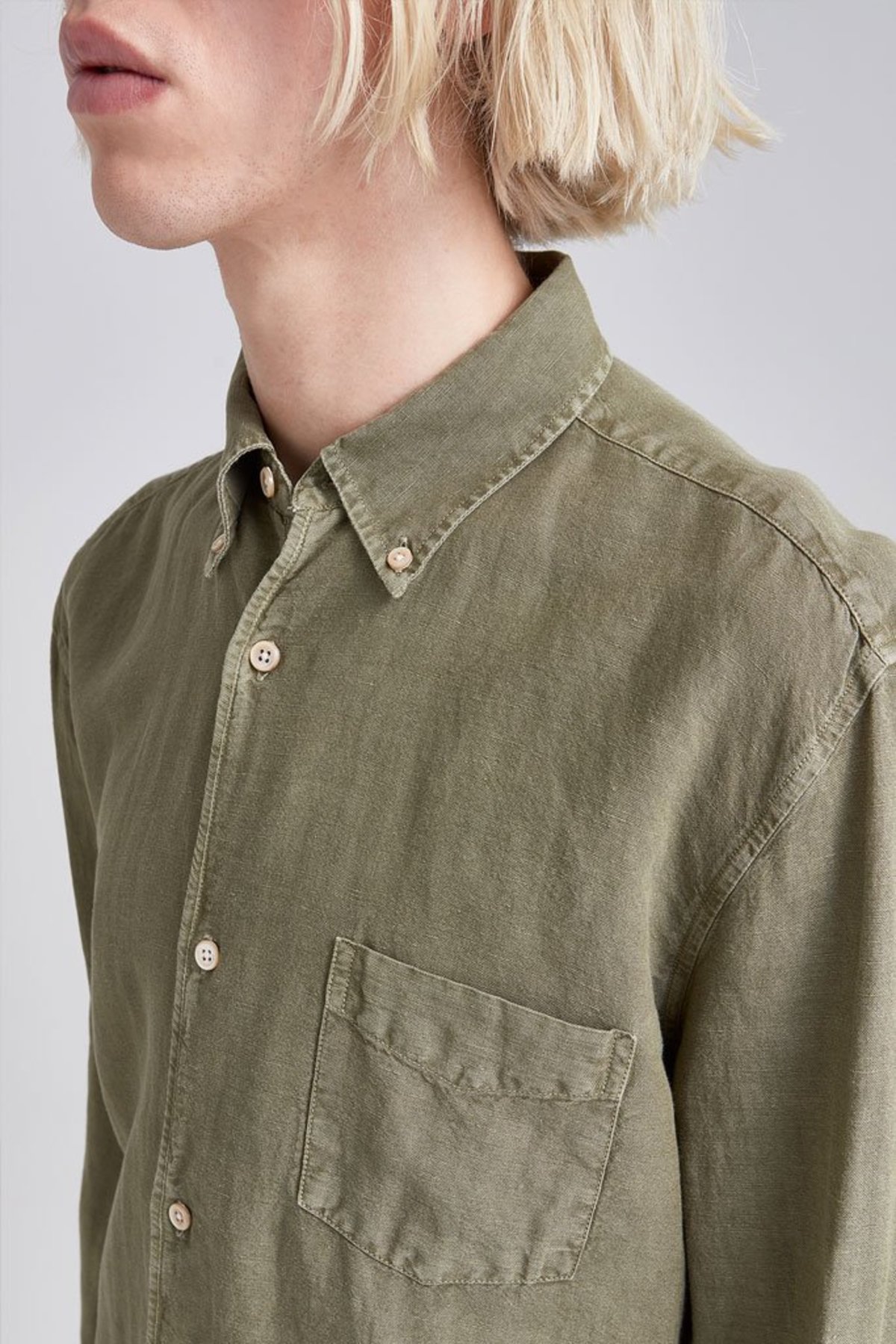 Our Legacy 1950's Shirt Cotton/Linen - Olive | Garmentory