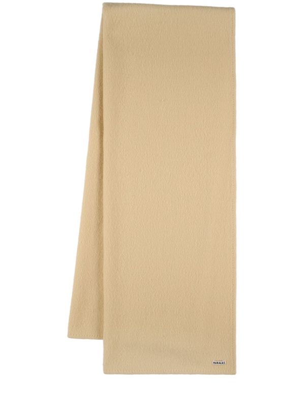 Auralee Brushed Alpaca & Wool Stole - Light Beige/Black | Garmentory