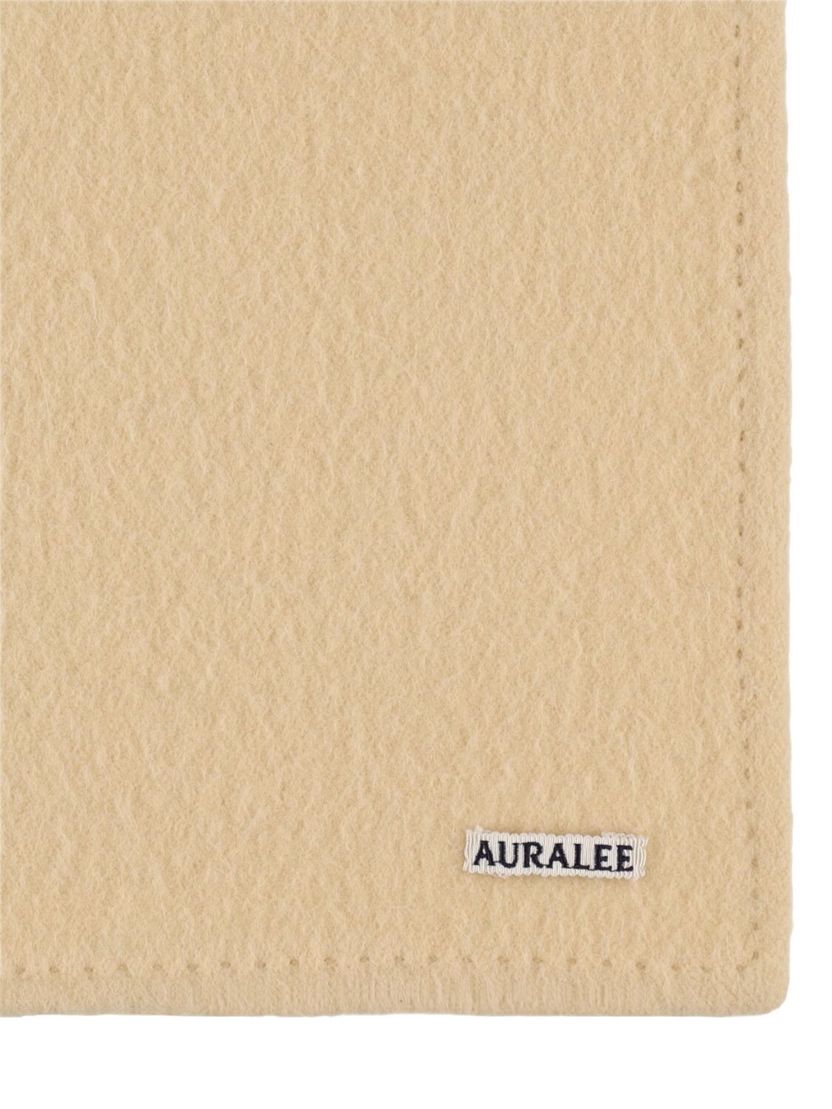 Auralee Brushed Alpaca & Wool Stole - Light Beige/Black | Garmentory