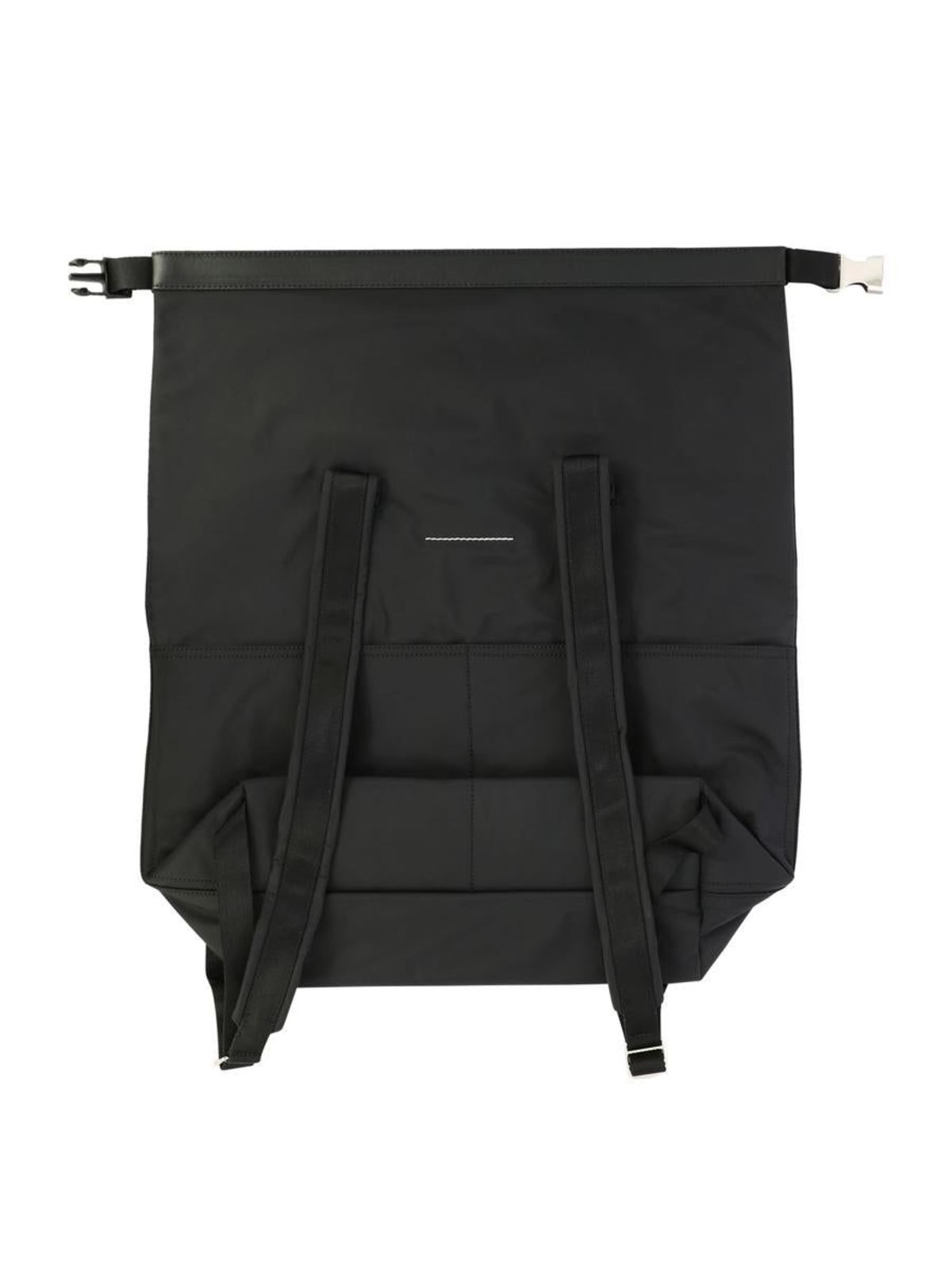バッグ MM6 Maison Margiela NYLON LOGO BACK PACK MM6 Maison Margiela Nylon backpack with logo - Black