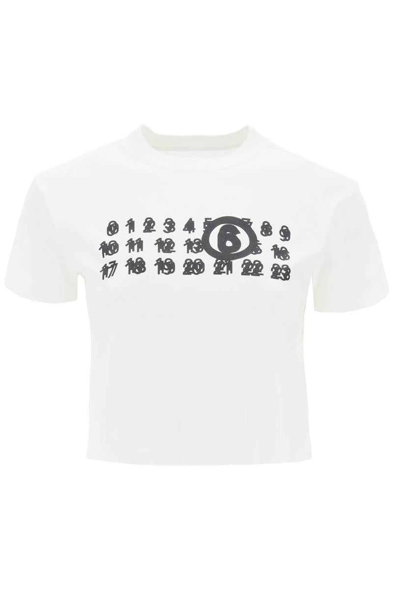 Tシャツ・カットソー Mm6 Maison Margiela T-Shirt Numeric MM6 Maison Margiela Numbers-motif T-shirt | Black | FARFETCH