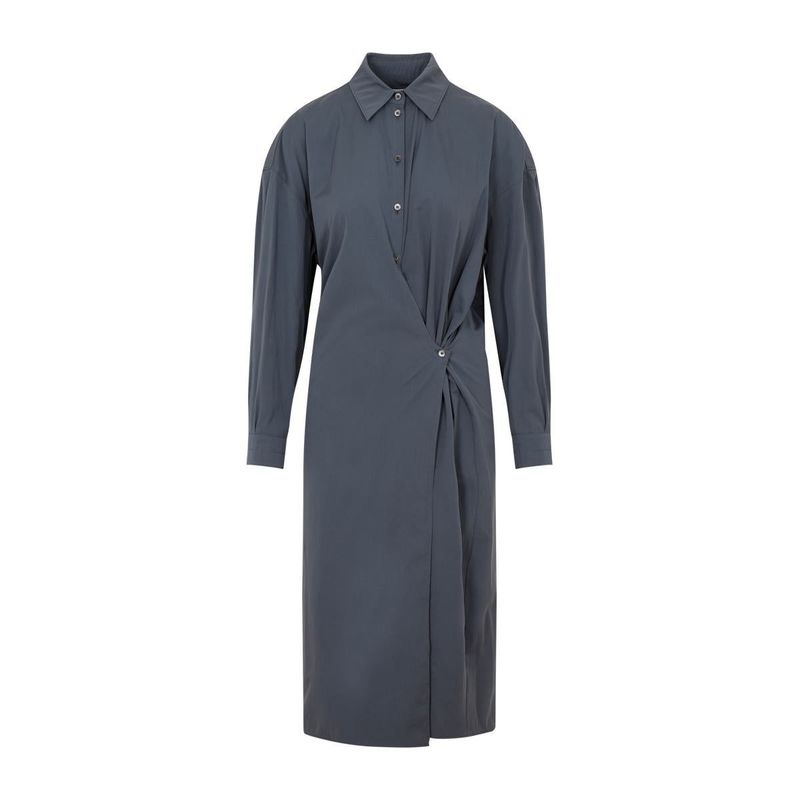 ワンピース LEMAIRE STRAIGHT COLLAR TWISTED DRESS Lemaire Straight Collar Twisted Dress in Havana Curated at