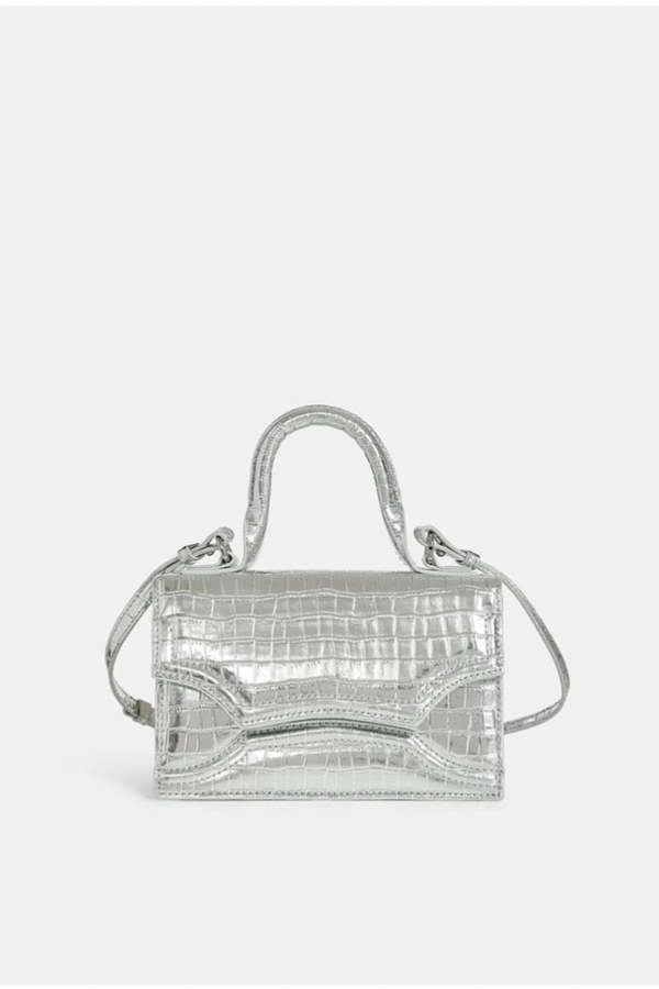 Emisol Essentiel Antwerp Emisol Faux Croco Bag - Silver | Garmentory