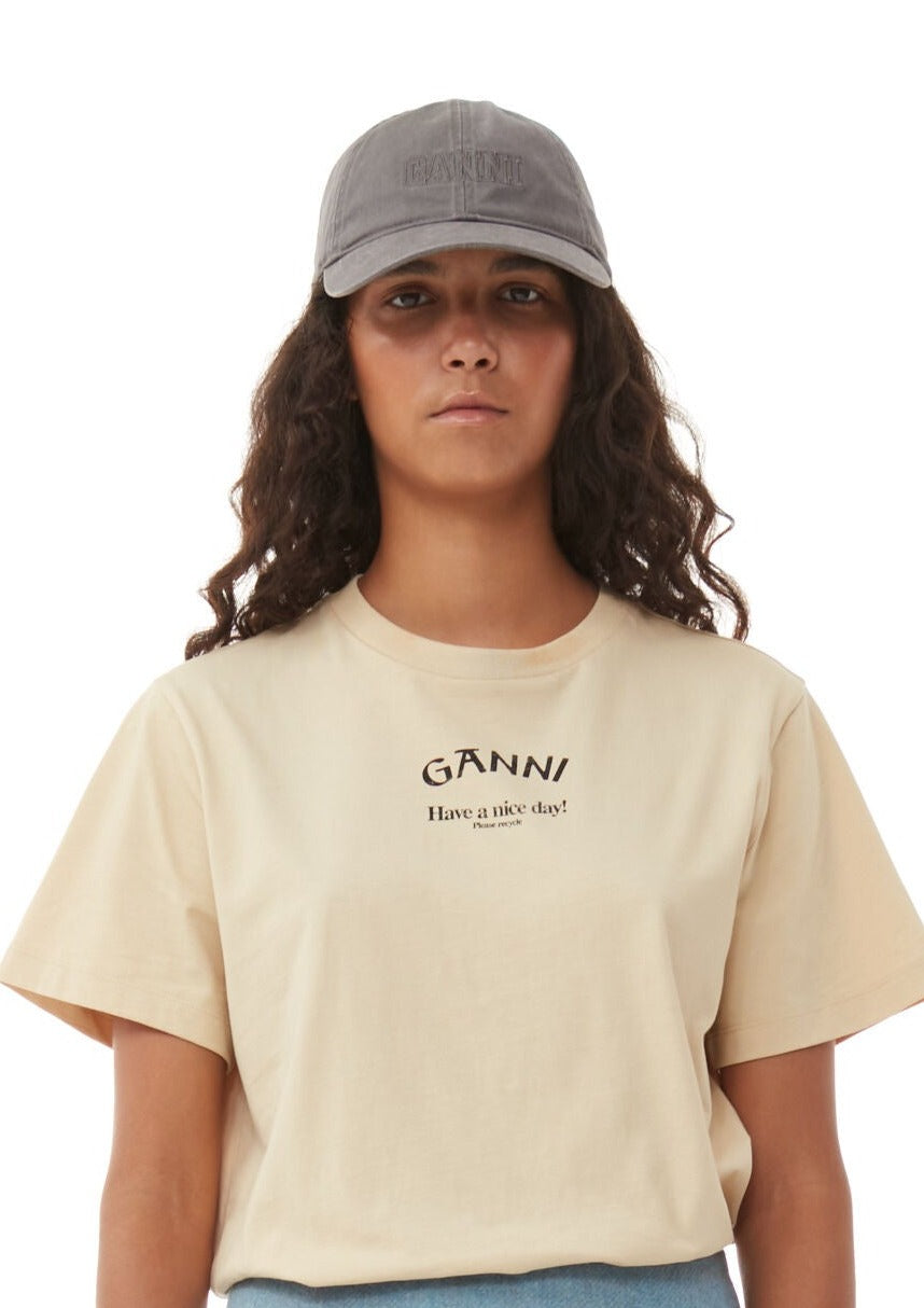 ★Ganni★ Logo Ball Cap Frost Grey A6302523 Frost Gray Gray Cap | GANNI FI