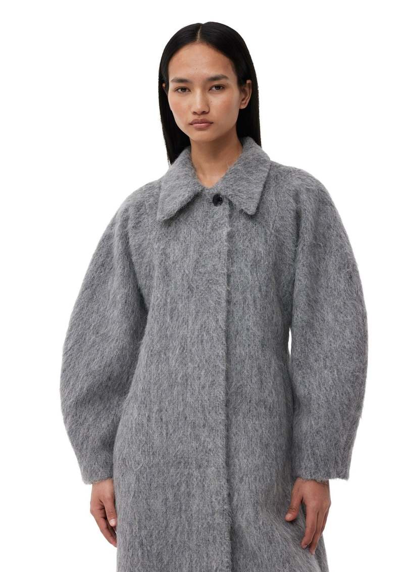 GANNI Fluffy Wool Coat 38