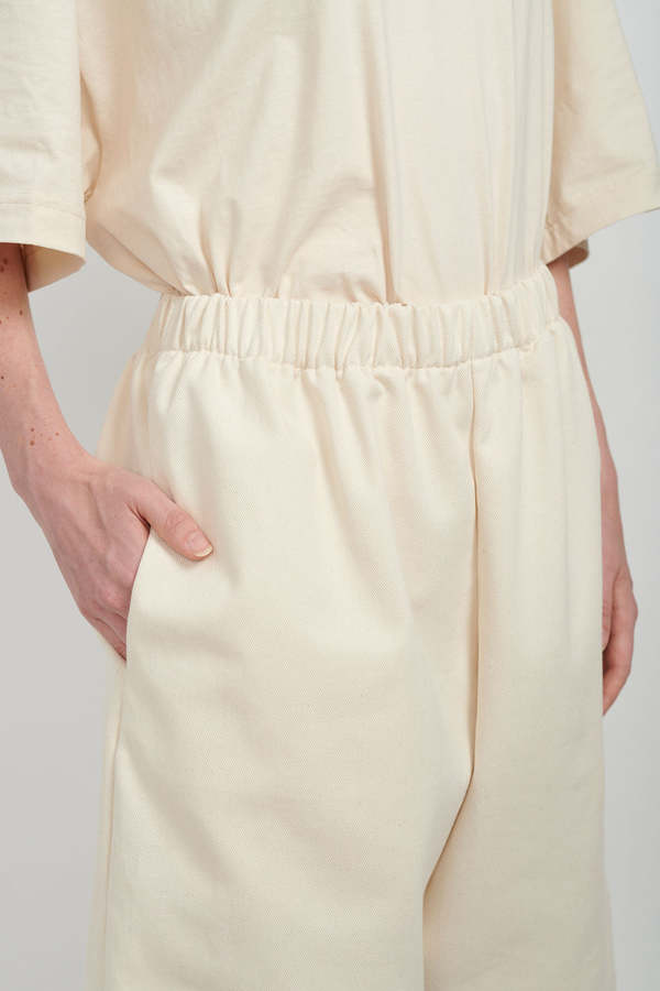 Ashley Rowe BAGGY DENIM JORTS - CREAM