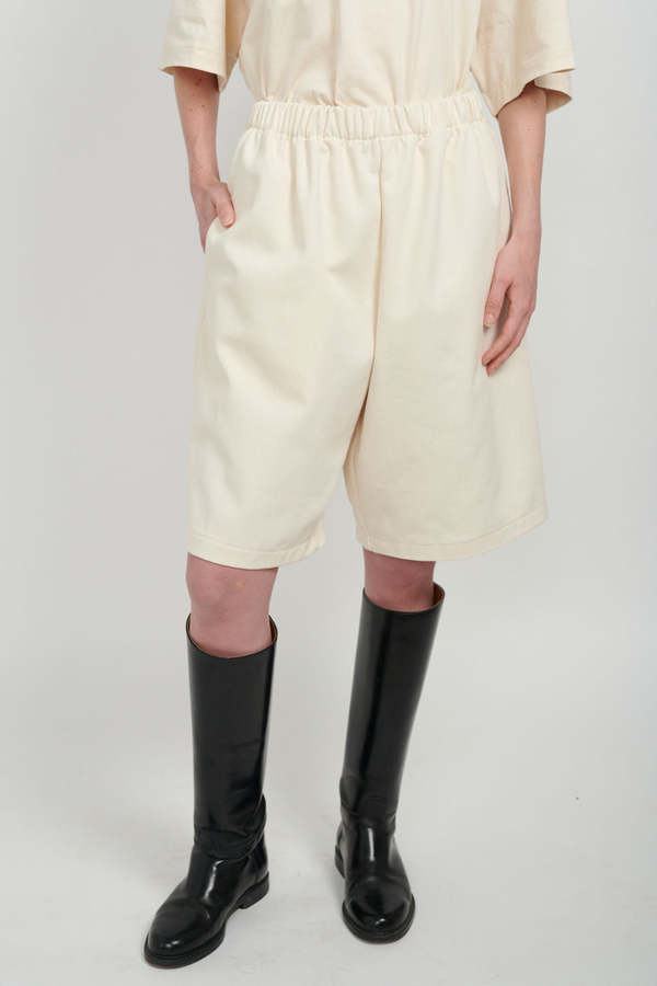 Ashley Rowe BAGGY DENIM JORTS - CREAM