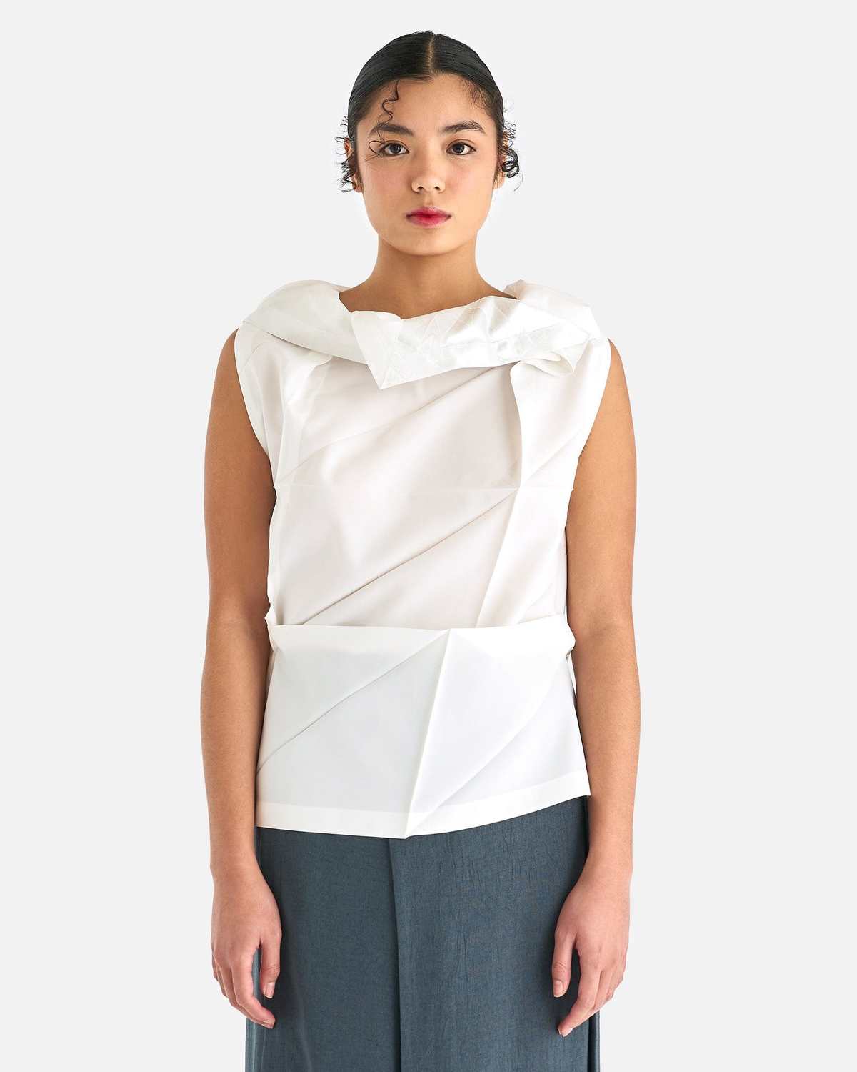 Issey Miyake 132 5. Standard Top - White/Silver | Garmentory