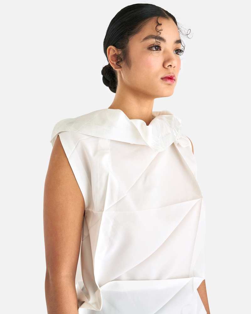 Issey Miyake 132 5. Standard Top - White/Silver | Garmentory