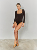 Saint Body Saint Body Squareneck Bodysuit - Brown - Thumbnail 2