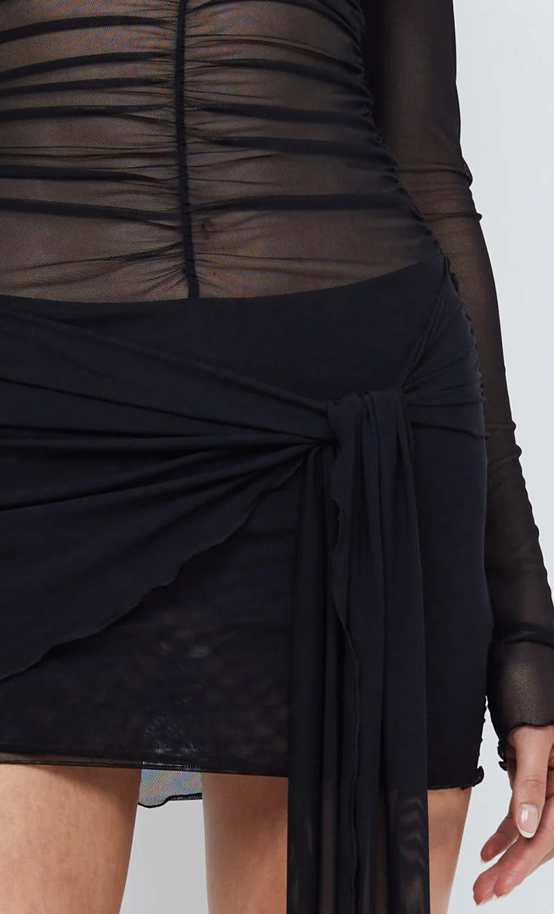 bec and bridge black mesh dress BEC AND BRIDGE Black Striped Mesh Spaghetti Strap Dress  The Untitled  Boutique