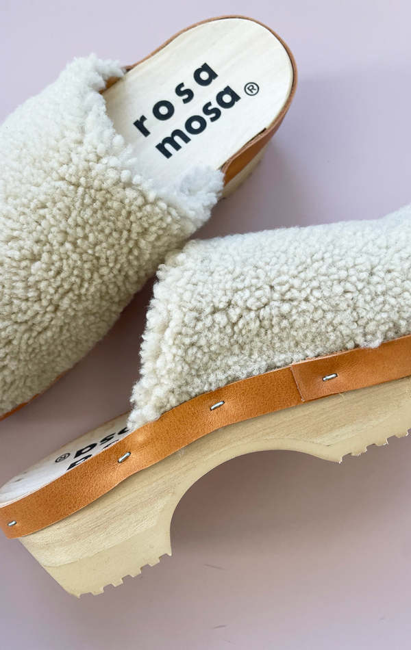 Natural Icelandic Shearling clogs -Last pair! Size 38 (fits like a 9)