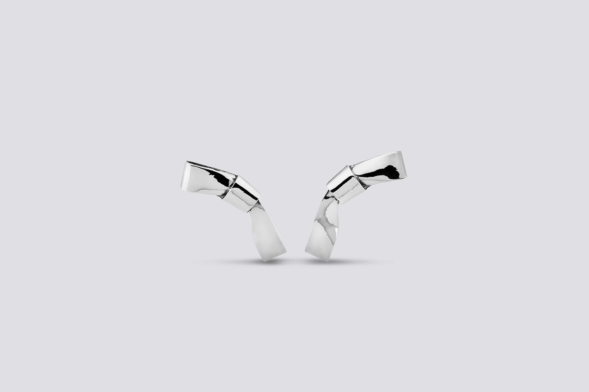 Annika Inez Small Cravat Earrings - Silver | Garmentory