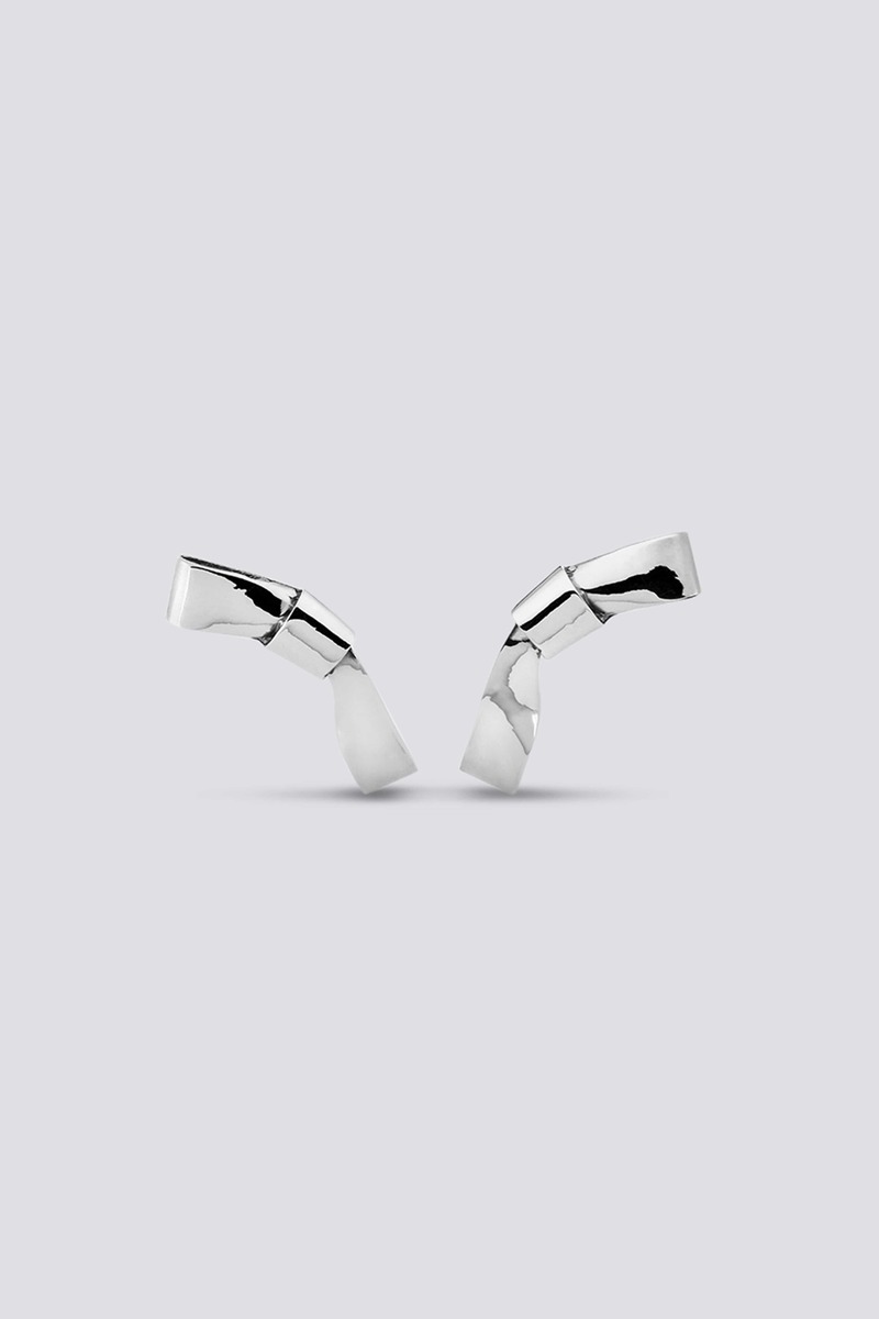 Annika Inez Small Cravat Earrings - Silver | Garmentory