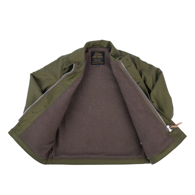 Iron Heart Whipcord A2 Deck Jacket Olive Drab Green Garmentory