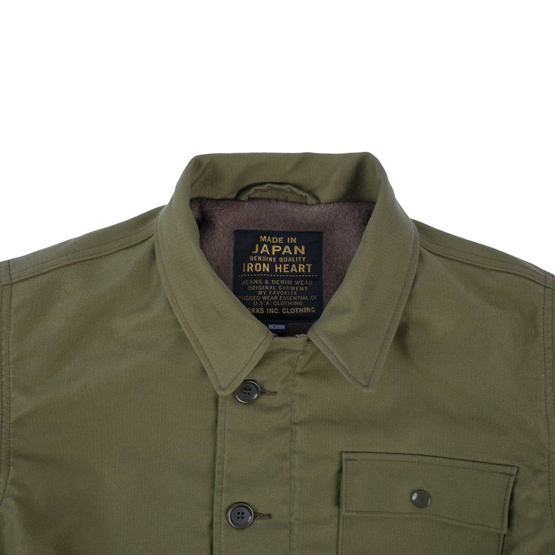 Iron Heart Whipcord A2 Deck Jacket Olive Drab Green Garmentory