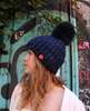 mischa lampert - navy beanie pomster + graphite xl pom - Thumbnail 2
