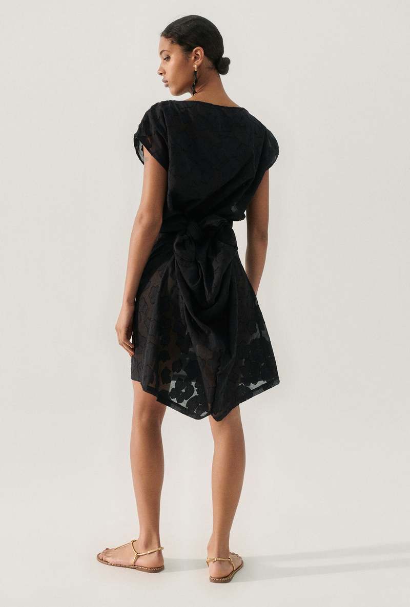 Silk Laundry CLIP SILK SIMPLE LOOSE DRESS - BLACK | Garmentory