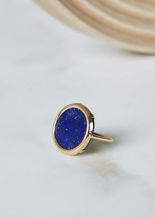 Ginette NY Ever Lapis Disc Ring Garmentory
