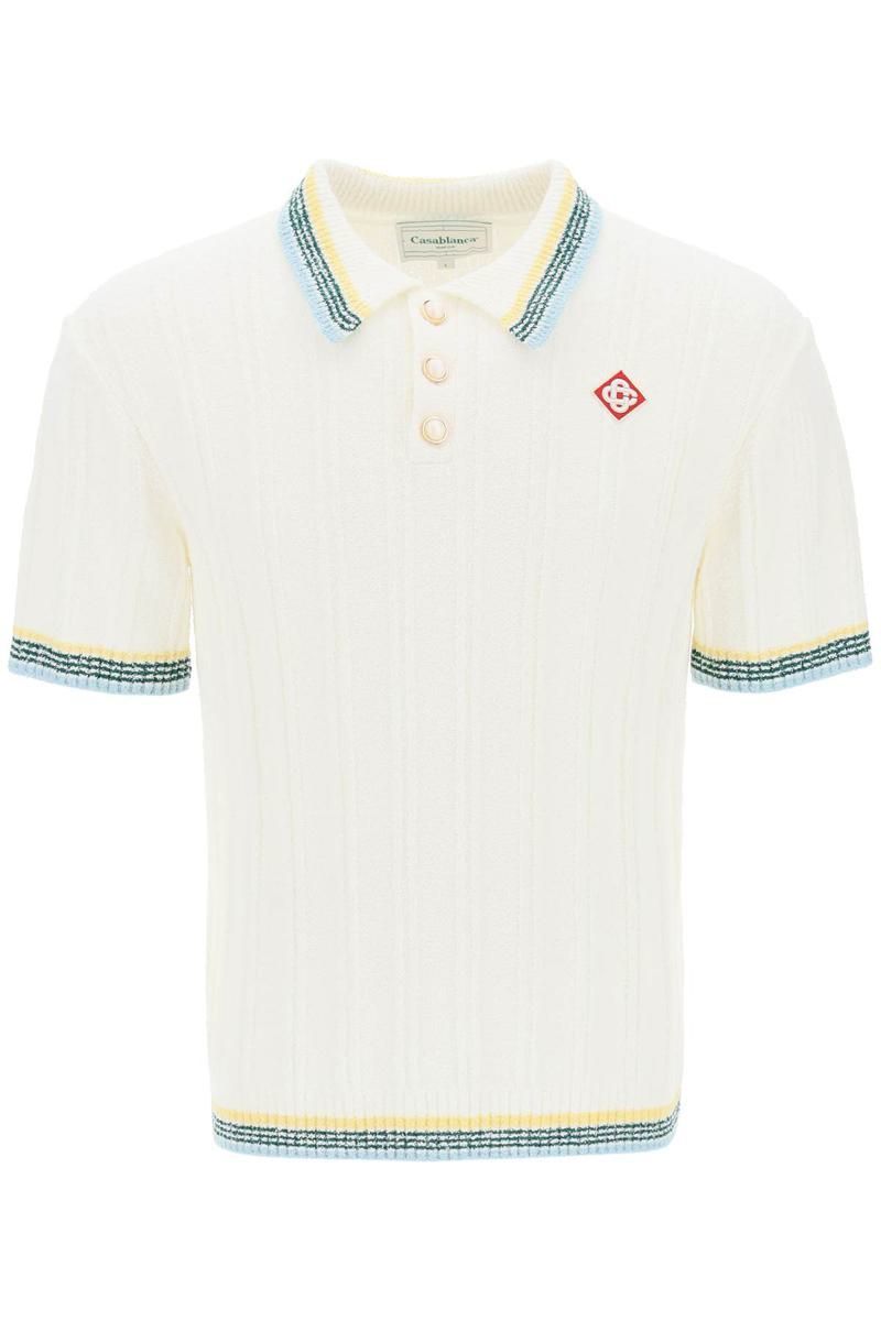Tシャツ・カットソー Casablanca FW25 BOUCLE POLO (WPF25KW101701 WHITE) Boucle Polo Shirt | Casablanca Paris