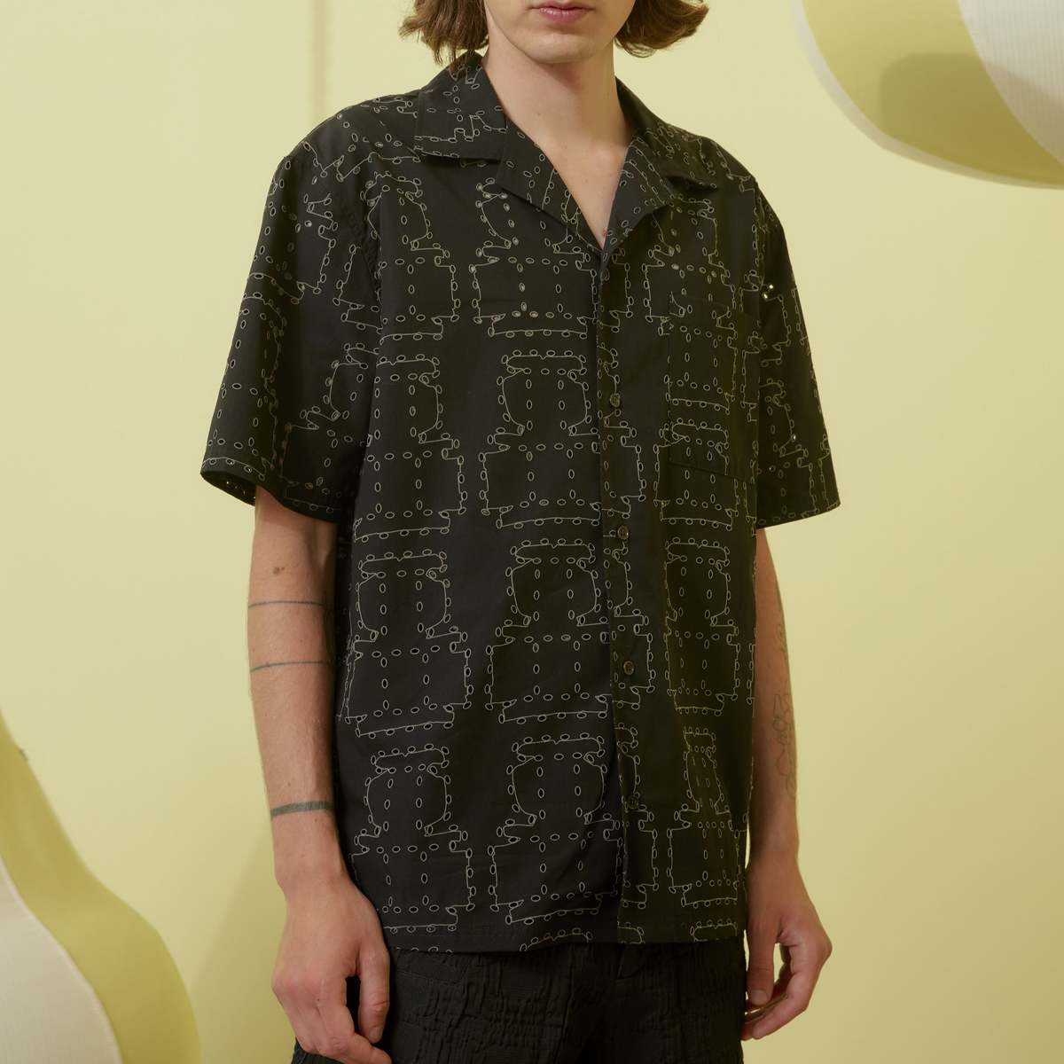 Henrik Vibskov Transfer Shirt - Black Punched Boxes | Garmentory Henrik Vibskov Transfer Shirt - Black Punched Boxes | Garmentory