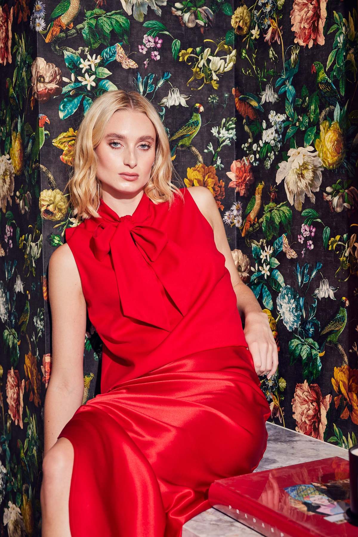 Lindsay Nicholas New York Bow Blouse - Classic Red - Image 3 of 8