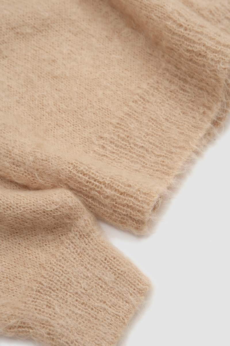 AURALEE オーラリー MOHAIR KNIT POLO BEIGE auralee-brushed-super-kid-