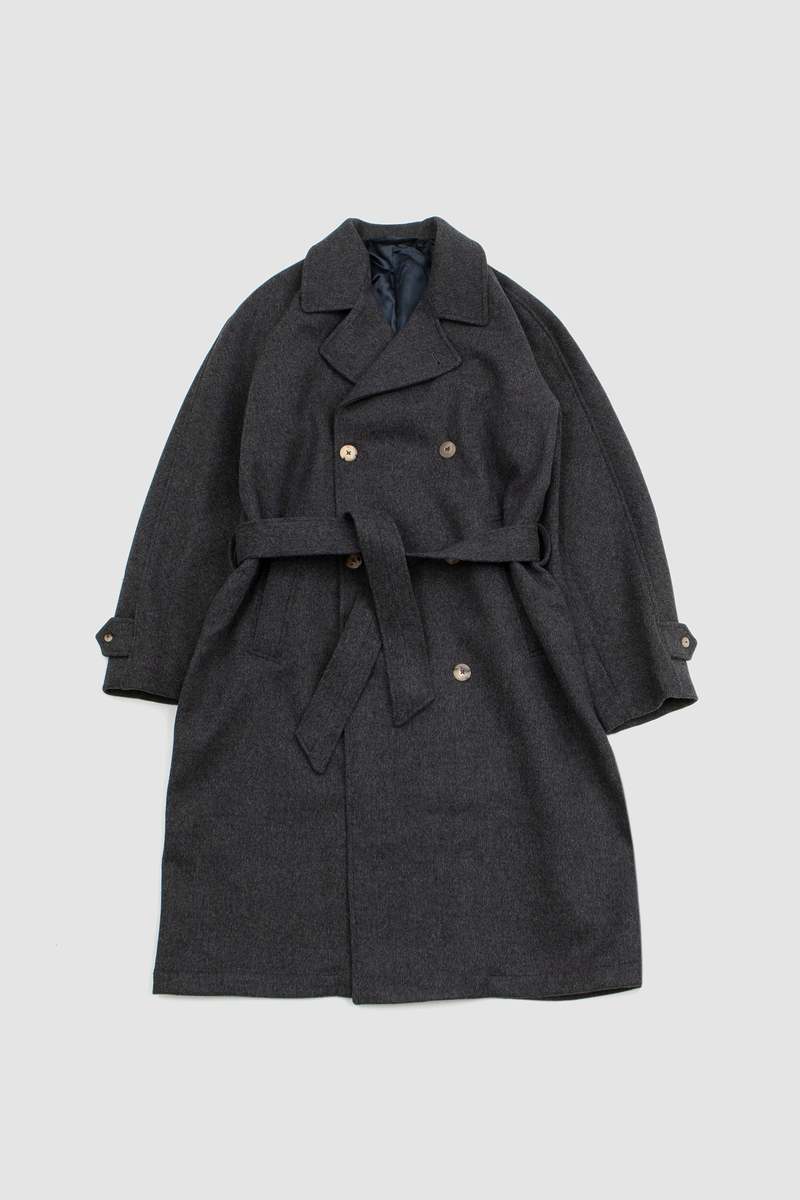 De Bonne Facture Grandad Coat - Charcoal | Garmentory