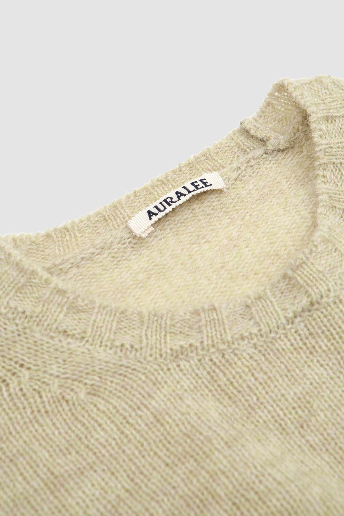 Auralee Shetland Wool Cashmere Knit - Yellow Green | Garmentory