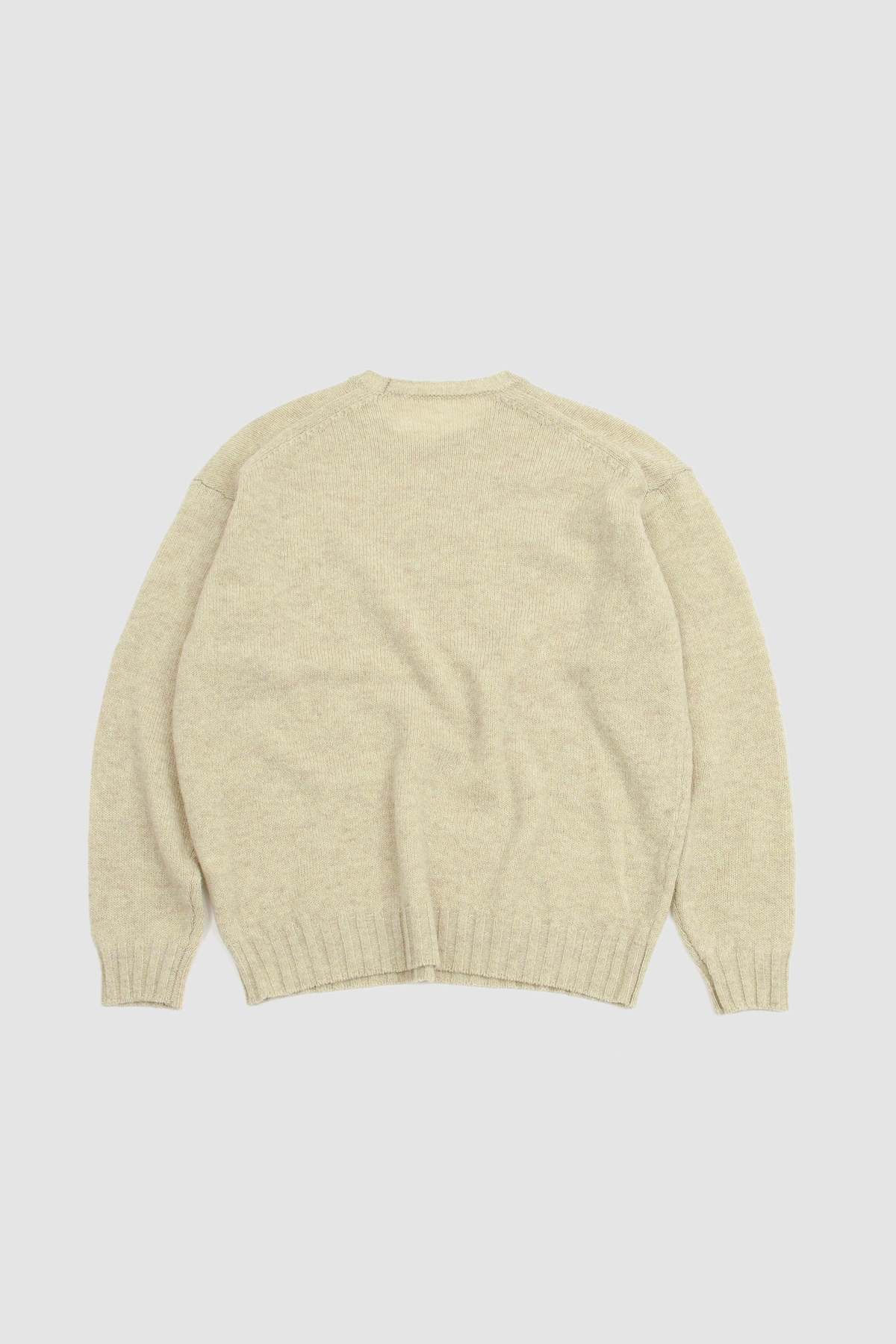 Auralee Shetland Wool Cashmere Knit - Yellow Green | Garmentory