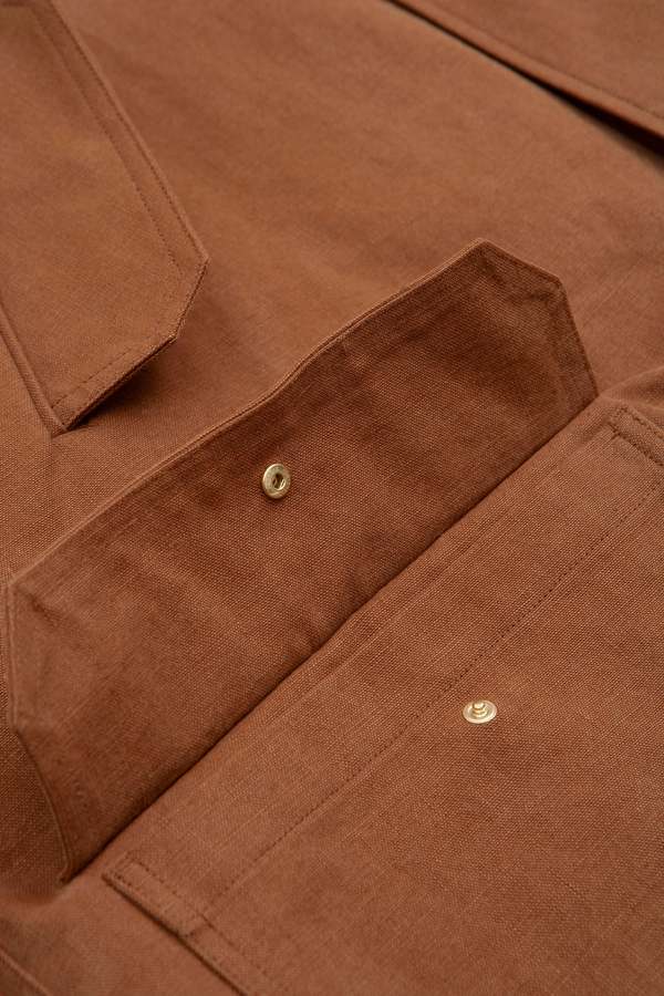 Auralee Washed Heavy Canvas Liner Coat - Brown | Garmentory
