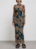 Significant Other Gold Tapestry Long Sleeve Jean Dress - Black - Thumbnail 1