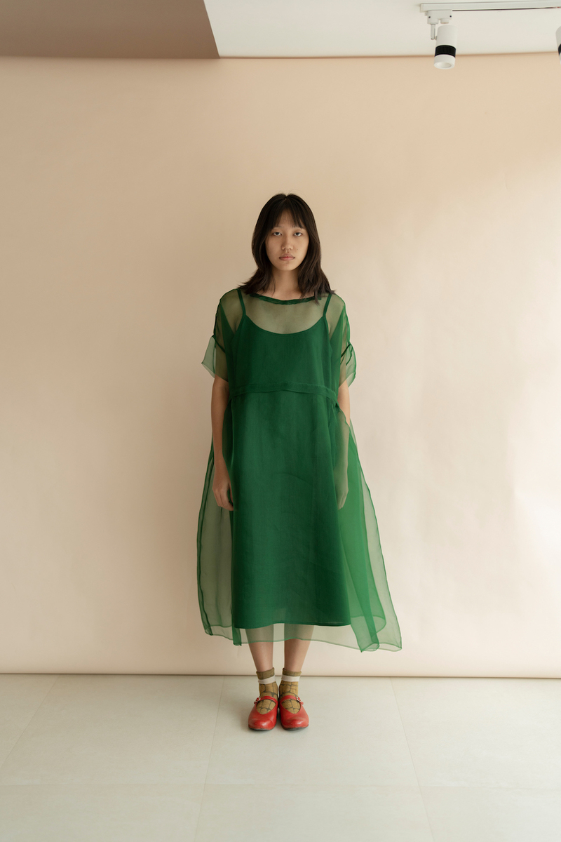 runaway green dress Rent Runaway The Label Sol Mesh Dress in Nori Print main image 1